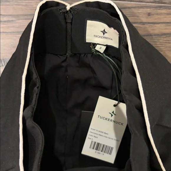 New With Tags Tuckernuck Black Linen Carine Tie Skirt Sz S - Picture 3 of 8